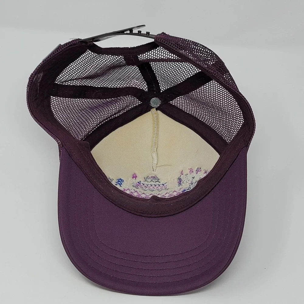 The North Face Trucker Hat Snapback White Purple Mesh Abstract‎ Geometric Design
